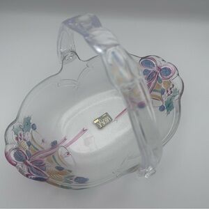 SALE 2/$20 🤩 Mikasa Clear Floral Handled Candy Dish Basket